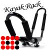 2 Pair Kayak Rack Canoe Carrier Boat Paddle Board Surfboard Roof Top J Bar Mount on Crossbar with 4 pcs Tie Down Straps view 2