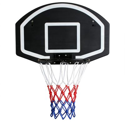 Rakon Door Wall-Mounted Indoor Outdoor Use Basketball Game Wall-Mounted Basketball Hoop Backboard PE Shatter-Proof Backboard (Square Black)