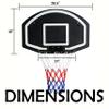 Rakon Door Wall-Mounted Indoor Outdoor Use Basketball Game Wall-Mounted Basketball Hoop Backboard PE Shatter-Proof Backboard (Square Black) view 2