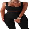 YESDOO Women's Workout Outfits Ribbed Tank 2 Piece Seamless High Waist Gym Outfit Yoga Shorts Leggings Sets view 1