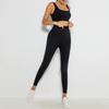 YESDOO Women's Workout Outfits Ribbed Tank 2 Piece Seamless High Waist Gym Outfit Yoga Shorts Leggings Sets view 4