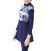 IBTOM Castle Burkni Modest Swimwear for Girls Muslim Swimsuits Long Sleeve Swim Top+Pants +Hijab Bathing Suits Kids Girls Swimming Surfing Rash Guard Outfit Deep Blue 11-12 Years view 4