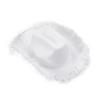 Chloefairy Cowboy Hats for Women,White Pink Cowgirl Hat with Fluffy Feather Trim,Cow Girl Hat Costume Party Play Dress Up (White C) view 3