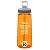 DISCOUNT PROMOS Custom Plastic Sports Bottles with Spill Proof Lids 22 oz. Set of 10, Personalized Bulk Pack - Reusable, With Straw, Perfect for Gym, Outdoor Sports, Home, Office - Orange view 1