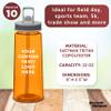 DISCOUNT PROMOS Custom Plastic Sports Bottles with Spill Proof Lids 22 oz. Set of 10, Personalized Bulk Pack - Reusable, With Straw, Perfect for Gym, Outdoor Sports, Home, Office - Orange view 4