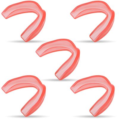 Frienda 5 Pcs Youth Kids Mouth Guard for Sports, Mouthguard for Football Bulk, Adults Boy Girl Sports Athletic Mouthguard for Boxing Basketball Hockey Karate(Red)