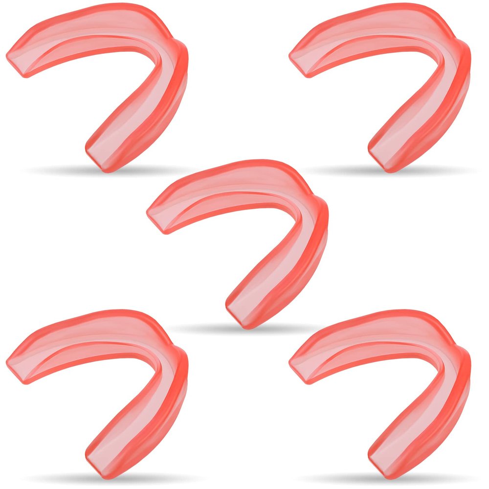 Frienda 5 Pcs Youth Kids Mouth Guard for Sports, Mouthguard for Football Bulk, Adults Boy Girl Sports Athletic Mouthguard for Boxing Basketball Hockey Karate(Red)