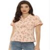 Allegra K Floral Shirt for Women's Notched Lapel 2023 Summer Casual Button Up Tops X-Small Pink view 1