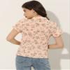 Allegra K Floral Shirt for Women's Notched Lapel 2023 Summer Casual Button Up Tops X-Small Pink view 3