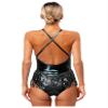 Shinsto Women's Paillette Tassel Latin Dance Gymnastics Leotard Costume Modern Tap Fringed Skirt Black Medium view 2