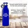 DISCOUNT PROMOS Custom Stainless Steel Water Bottles by Echo 20 oz. Set of 6, Personalized Bulk Pack - Double Wall, Perfect for Coffee, Soda, Other Hot & Cold Beverages - Blue view 4