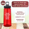 DISCOUNT PROMOS Custom Plastic Sports Bottles with Spill Proof Lids 22 oz. Set of 100, Personalized Bulk Pack - Reusable, With Straw, Perfect for Gym, Outdoor Sports, Home, Office - Red view 4