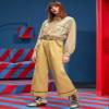 ANTIY Pants for Women - Plaid Zipper Pocket Contrast Piping Pants (Color : Mustard Yellow, Size : Large) view 1