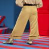 ANTIY Pants for Women - Plaid Zipper Pocket Contrast Piping Pants (Color : Mustard Yellow, Size : Large) view 2