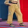 ANTIY Pants for Women - Plaid Zipper Pocket Contrast Piping Pants (Color : Mustard Yellow, Size : Large) view 3