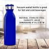 DISCOUNT PROMOS Stainless Steel Water Bottles by Echo 20 oz. Set of 6, Bulk Pack - Double Wall, Perfect for Coffee, Soda, Other Hot & Cold Beverages - Blue view 4