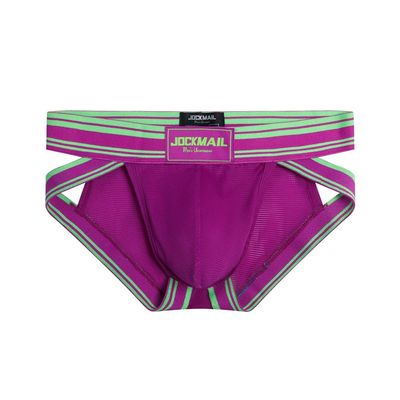 JOCKMAIL Mesh Athletic Supporters Mens Briefs Underwear Comfort Male Underwear for Gym Sport (as1, alpha, l, regular, regular, Purple)