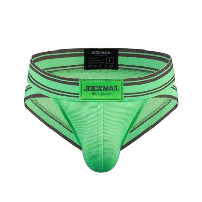JOCKMAIL Mesh Athletic Supporters Mens Briefs Underwear Comfort Male Underwear for Gym Sport (as1, alpha, l, regular, regular, Green)