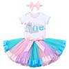 Arctic Polar Winter Animals Birthday Party Decorations 1st Birthday Outfit for Baby Girls Romper+PrincessTutu Skirt+Headband First Birthday Dress Cake Smash Phtotoshoot Clothes Sea Lion-One 1 Year view 1