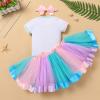 Arctic Polar Winter Animals Birthday Party Decorations 1st Birthday Outfit for Baby Girls Romper+PrincessTutu Skirt+Headband First Birthday Dress Cake Smash Phtotoshoot Clothes Sea Lion-One 1 Year view 4