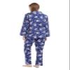 amaxer Women's Warm Pjs Flannel Pajamas Set 100% Cotton Sleepwear Button Pajama,Pink flowers with dark blue background,L view 3