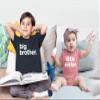 Big Brother Little Sister Outfits Shirt Sibling Shirts Matching Baby Newborn Girl Outfit (Charcoal Black/Mauve, Kids (4T) / Baby (NB)) view 2