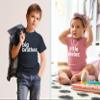 Big Brother Little Sister Outfits Shirt Sibling Shirts Matching Baby Newborn Girl Outfit (Charcoal Black/Mauve, Kids (4T) / Baby (NB)) view 4