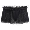 ABAFIP Men's Lace Lingerie Crossdressing Sissy Skirted Panties Low Waist Mesh Sheer G-string Thong Bikini Briefs Underwear Black Large view 1