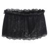 ABAFIP Men's Lace Lingerie Crossdressing Sissy Skirted Panties Low Waist Mesh Sheer G-string Thong Bikini Briefs Underwear Black Large view 4