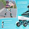 ECOO Adjustable Inline Skates Boys and Girls with Light up WheelsRoller Skates for Kids Ages 4-12, Teen Skates for Beginner Outdoor and Indoor (Cyan, Medium-Big Kids13j-3 US) view 3