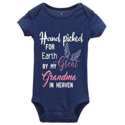 Hand Picked for Earth by My Great Grandma in Heaven Baby Bodysuit Long Sleeve Infant Clothes