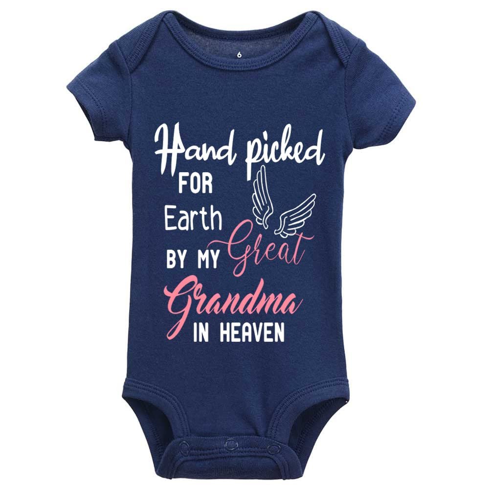 Hand Picked for Earth by My Great Grandma in Heaven Baby Bodysuit Long Sleeve Infant Clothes