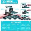 ECOO Adjustable Inline Skates Boys and Girls with Light up WheelsRoller Skates for Kids Ages 4-12, Teen Skates for Beginner Outdoor and Indoor (Cyan, XLarge-Youth & Adult6-9 US) view 2