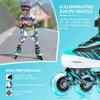 ECOO Adjustable Inline Skates Boys and Girls with Light up WheelsRoller Skates for Kids Ages 4-12, Teen Skates for Beginner Outdoor and Indoor (Cyan, XLarge-Youth & Adult6-9 US) view 3