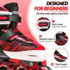 ECOO Adjustable Inline Skates Boys and Girls with Light up WheelsRoller Skates for Kids Ages 4-12, Teen Skates for Beginner Outdoor and Indoor (Red, Large-Youth3-6 US) view 4