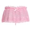 ABAFIP Men's Lace Lingerie Crossdressing Sissy Skirted Panties Low Waist Mesh Sheer G-string Thong Bikini Briefs Underwear Pink XX-Large view 1