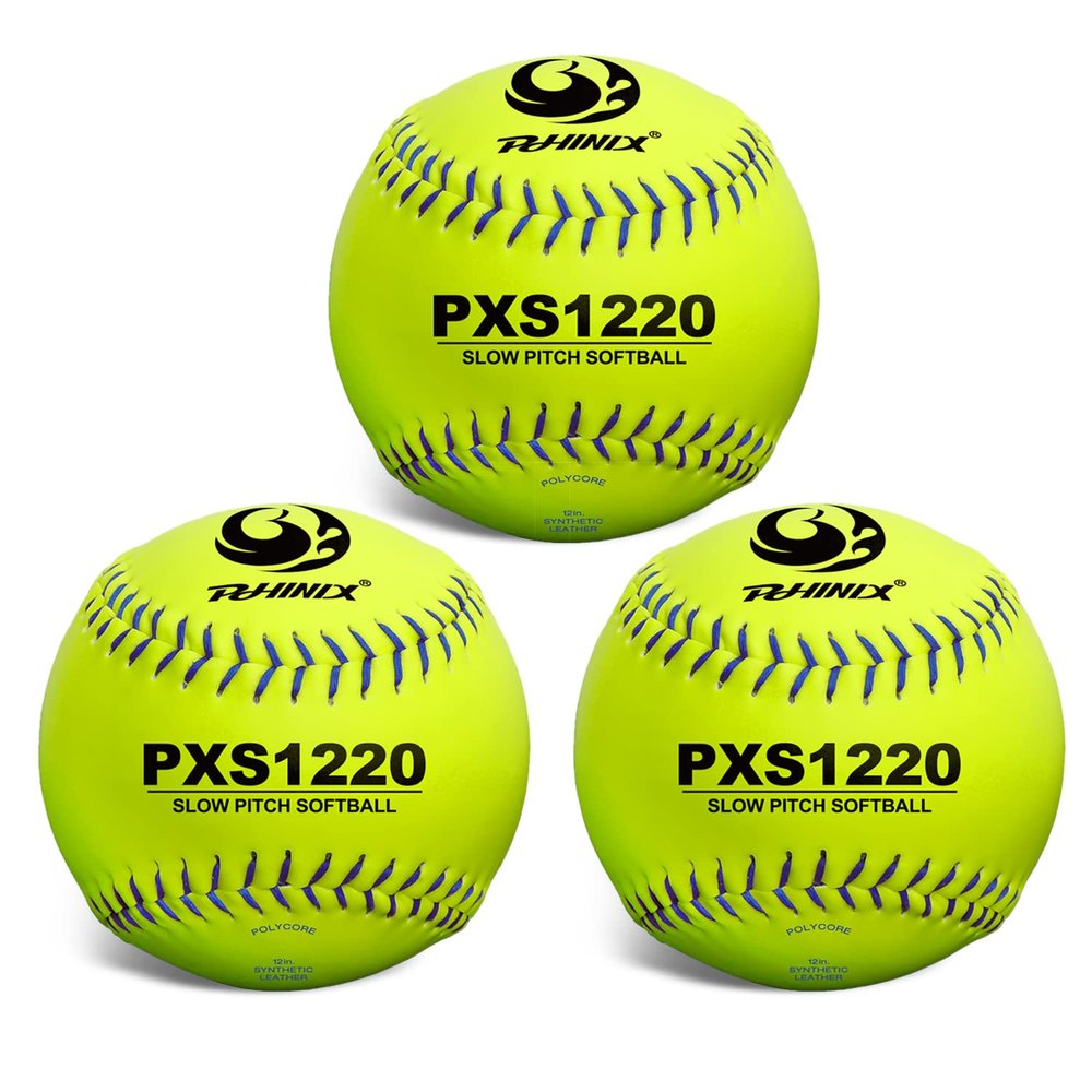 PHINIX Softball Official Size and Weight for Practice 12 Inch (12 inch,Bag of 3)