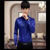 Men's Silk Shirt Long Sleeve Tuxedo Mercerized Cotton Button Slim Fit Casual All-Match Shirt Red with Floral 4XL 86.5-92.5 KG view 3
