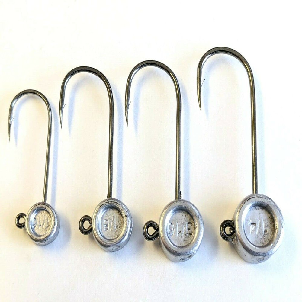 100 Unpainted"Pill Jig Head Crappie Free Style Finesse Fishing Xtra Strong Hook 1/8 oz
