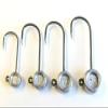 100 Unpainted"Pill Jig Head Crappie Free Style Finesse Fishing Xtra Strong Hook 1/8 oz view 1