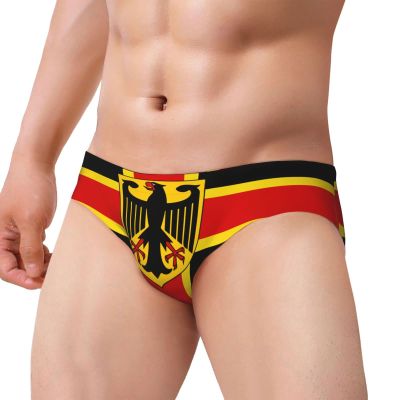 German Eagle Men's Swimming Briefs Sexy Bikini Swimsuit Beach Pants Sport Shorts Bathing Suit Black