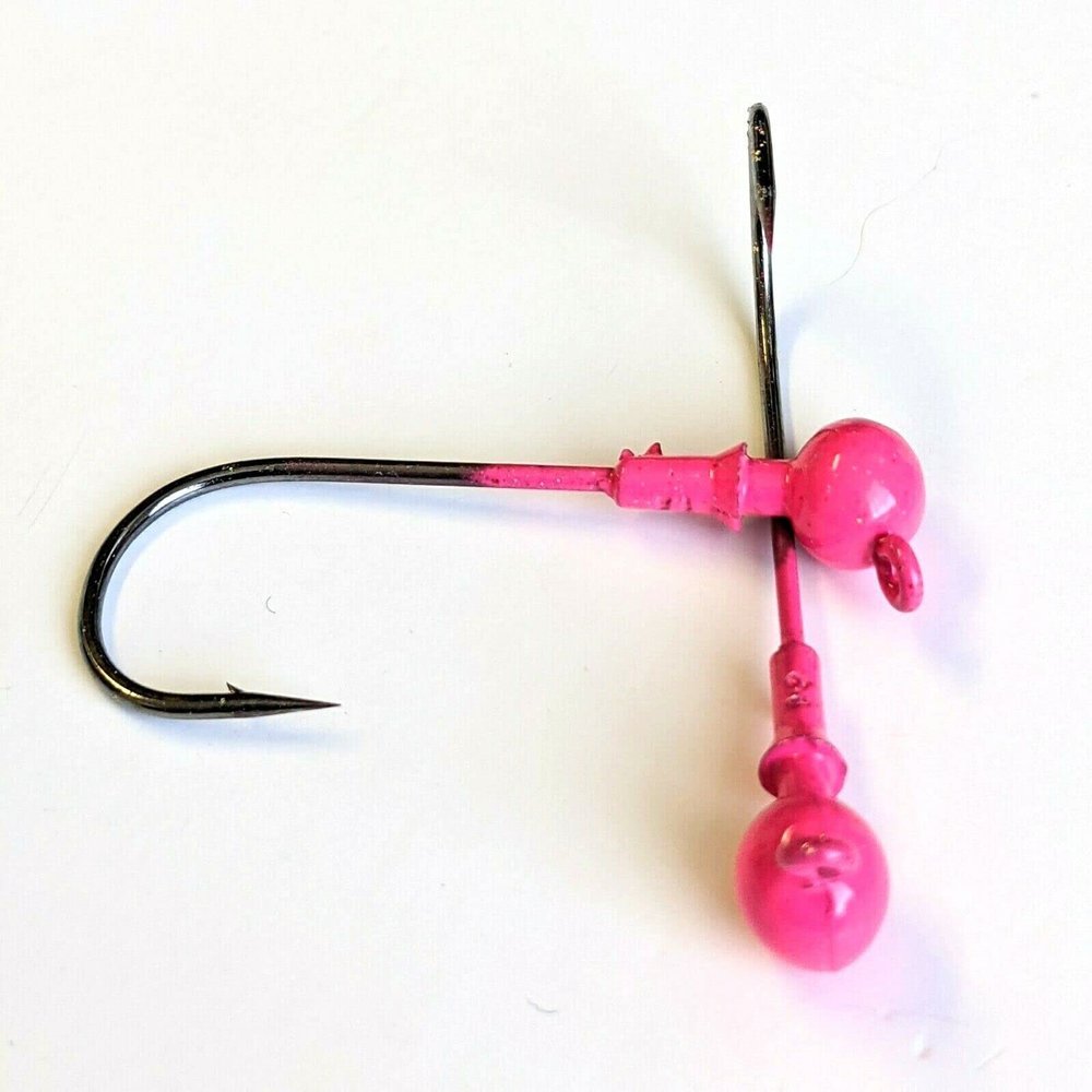10"X-Eye Ball" Jig Head Bass Walleye Swimbait Lure Ultra Point Hook Pick Color Pink 1/4 oz
