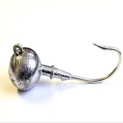 25 Unpainted"Salt Water Ball" Jig Head Striper Red Fish Fluke Lure Tinned Hook 2 oz