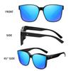DUCO Fit Over Sunglasses for Men Women Wear Over Glasses Retro Wrap Around Polarized Sun Glasses UV400 Protection (B-Black Frame Revo Blue Lens) view 3