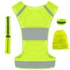 IDOU Reflective Vest Safety Running Gear with Pocket, Ultralight &Adjustable Waist&360High Visibility for Running,Jogging,Biking,Motorcycle,Walking,Women & Men(+2bands+1bag)/XL view 2