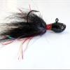 5 Ultra Minnow Bucktail Jig Head Fluke Bass Walleye Teaser Lure -Black w/Flash 3/4 oz view 1