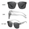 DUCO Fit Over Sunglasses for Men Women Wear Over Glasses Retro Wrap Around Polarized Sun Glasses UV400 Protection (B-Transparent Frame Grey Lens) view 3