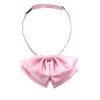aoozleny Women Girl Pre-Tied Striped Adjustable Uniform Bowknot Bow Tie for Cosplay Costume (Pure Pink) view 1