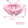 aoozleny Women Girl Pre-Tied Striped Adjustable Uniform Bowknot Bow Tie for Cosplay Costume (Pure Pink) view 2