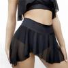 Women's Ruffle Dance Shorts Mesh Tulle Elastic Waist Asymmetrical Hem Rave Booty Bottoms Active Dancewear Skorts Skirted Short Pants Black X-Large view 2